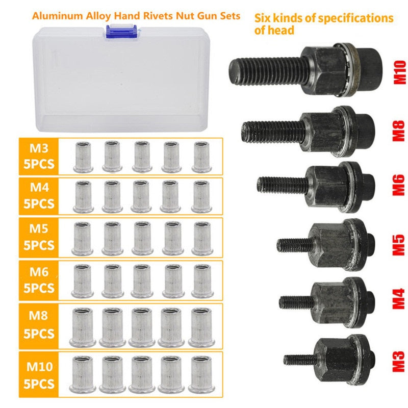 RivetPro – Flat Head Threaded Insert Nut Set