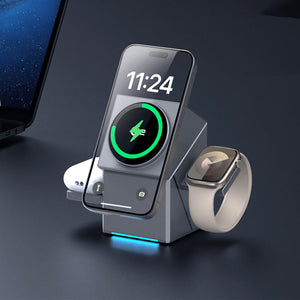 FlexCharge –  Foldable 3-in-1 Magnetic Wireless Charging Dock