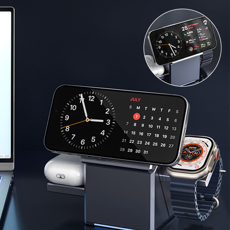 FlexCharge –  Foldable 3-in-1 Magnetic Wireless Charging Dock