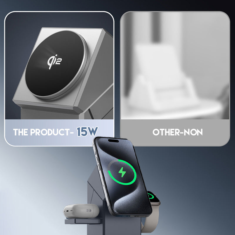 FlexCharge –  Foldable 3-in-1 Magnetic Wireless Charging Dock