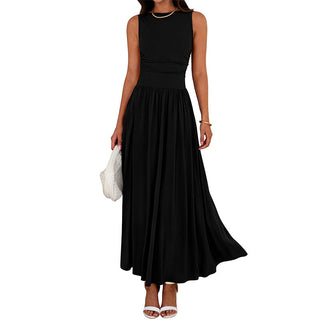 Veloura – Elegant Crew Neck Maxi Dress for Women