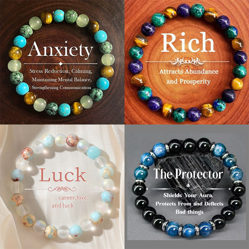 StoneAura – Elegant Natural Stone Charm Bracelet