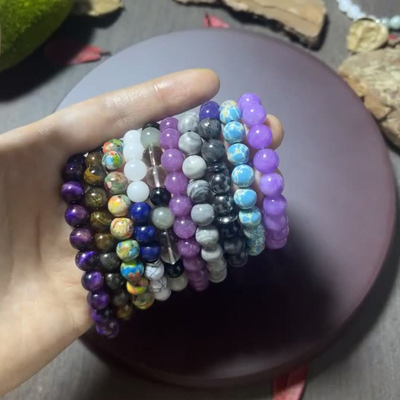 StoneAura – Elegant Natural Stone Charm Bracelet