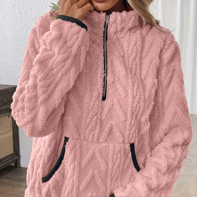 LoungeLuxe – Comfy Cloud-Soft Half-Zip Sweatshirt