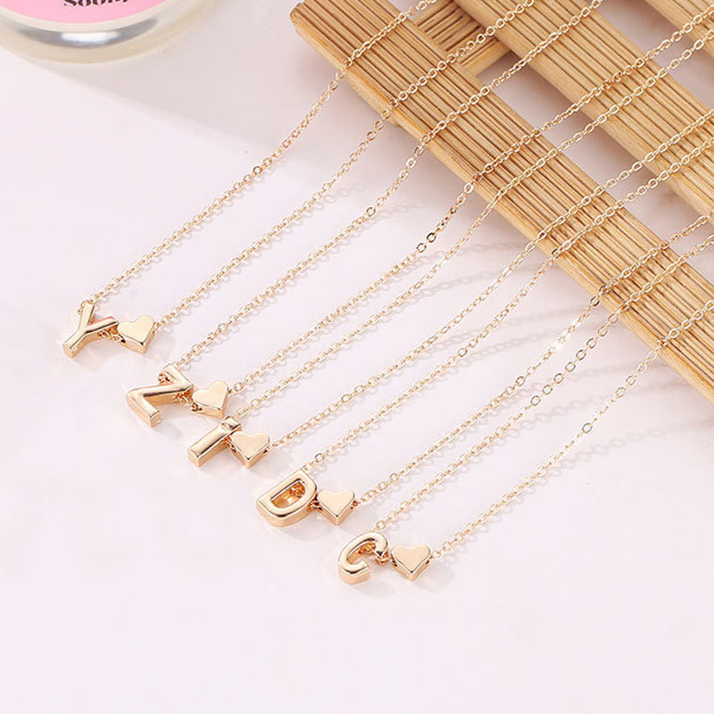 Cherish - Golden Heart Initial Necklace