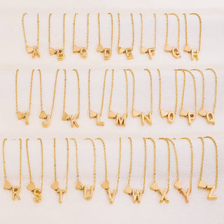 Cherish - Golden Heart Initial Necklace