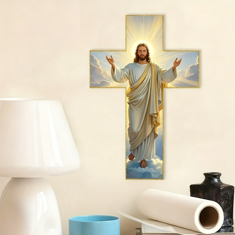 FaithHeritage – Retro Jesus Christ Wall Cross Decor