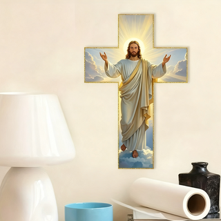 FaithHeritage – Retro Jesus Christ Wall Cross Decor