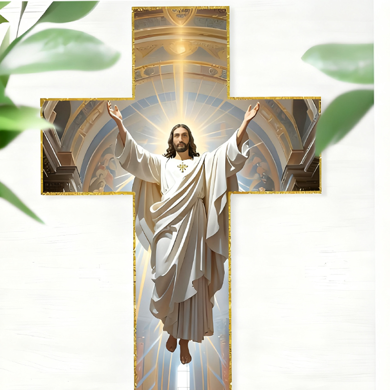 FaithHeritage – Retro Jesus Christ Wall Cross Decor