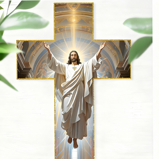 FaithHeritage – Retro Jesus Christ Wall Cross Decor