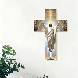 FaithHeritage – Retro Jesus Christ Wall Cross Decor