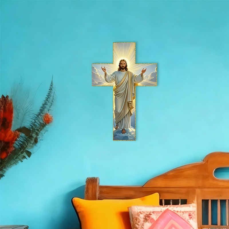 FaithHeritage – Retro Jesus Christ Wall Cross Decor