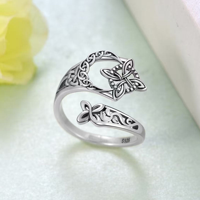 SilverRune – Celtic Knot Open Band Ring