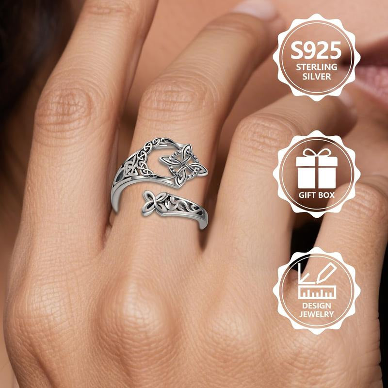 SilverRune – Celtic Knot Open Band Ring
