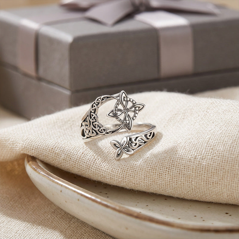 SilverRune – Celtic Knot Open Band Ring