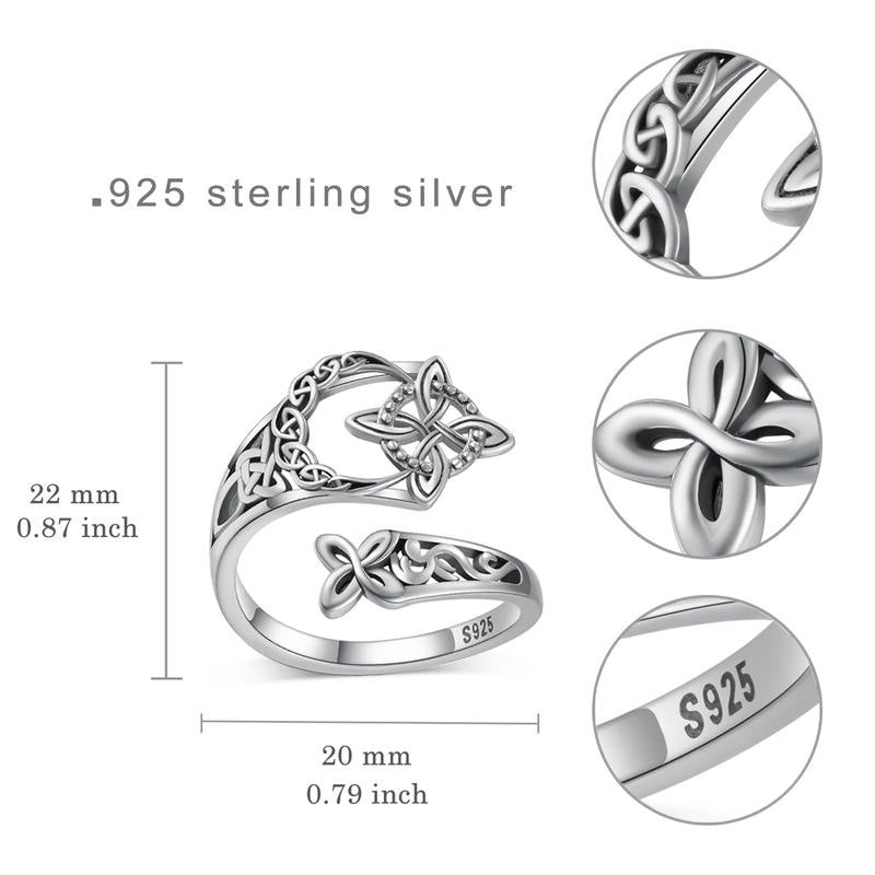 SilverRune – Celtic Knot Open Band Ring