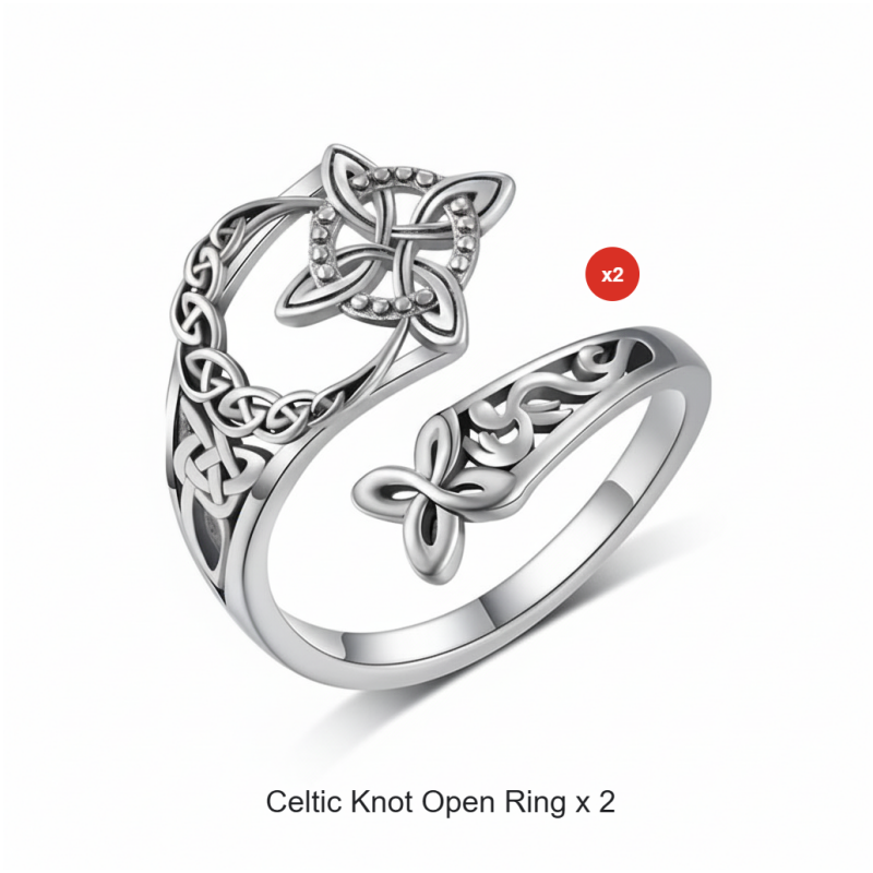 SilverRune – Celtic Knot Open Band Ring