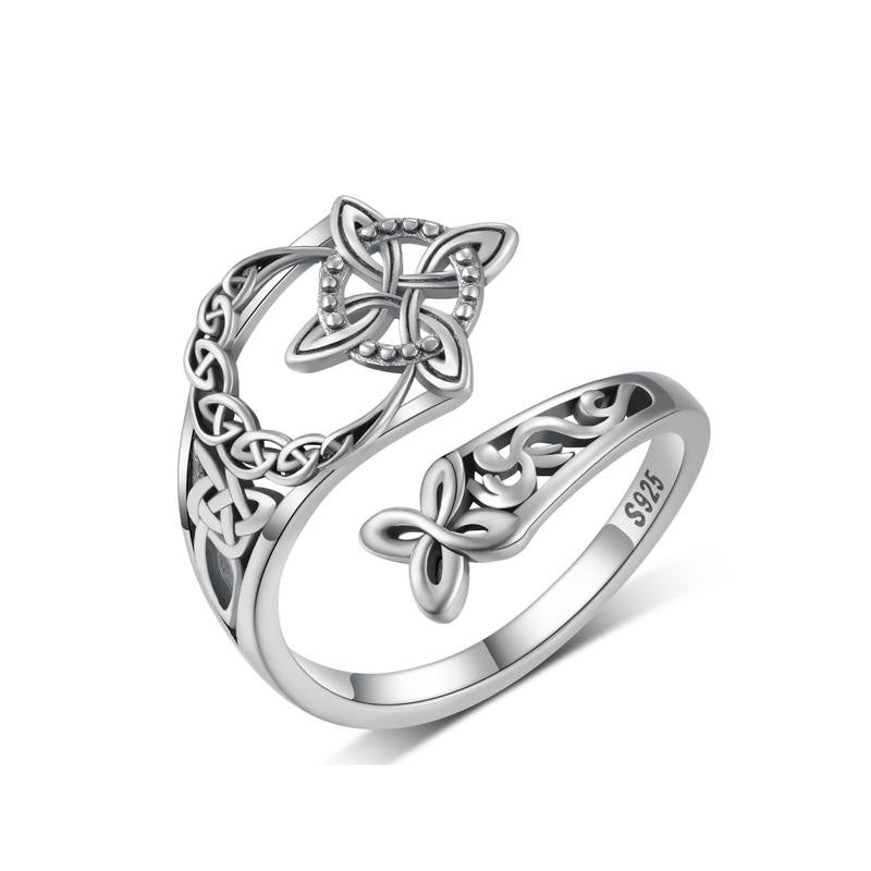 SilverRune – Celtic Knot Open Band Ring