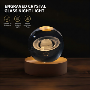 CrystalGlow – Engraved Crystal Glass Ball Night Light