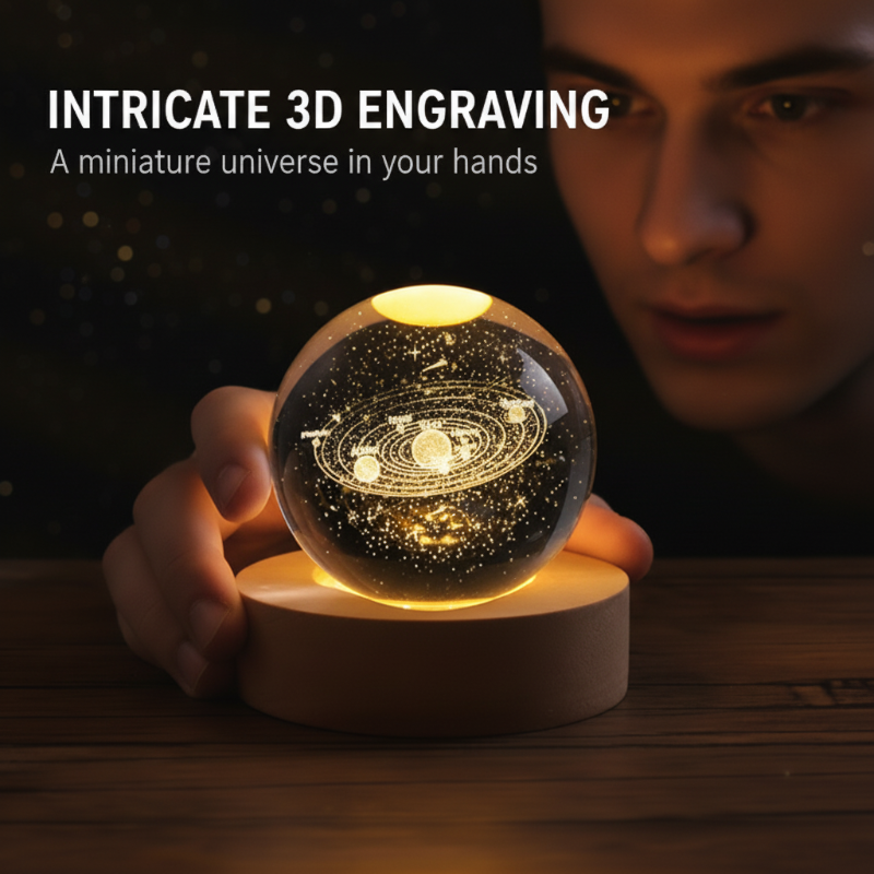 CrystalGlow – Engraved Crystal Glass Ball Night Light