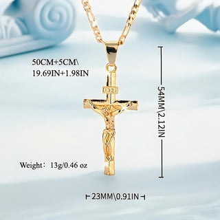 GraceCross – Elegant Crucifix Figaro Chain Necklace