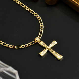 GraceCross – Elegant Crucifix Figaro Chain Necklace