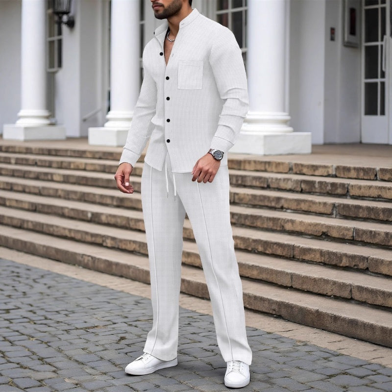 VeloraComfort – Casual Waffle Loungewear Set