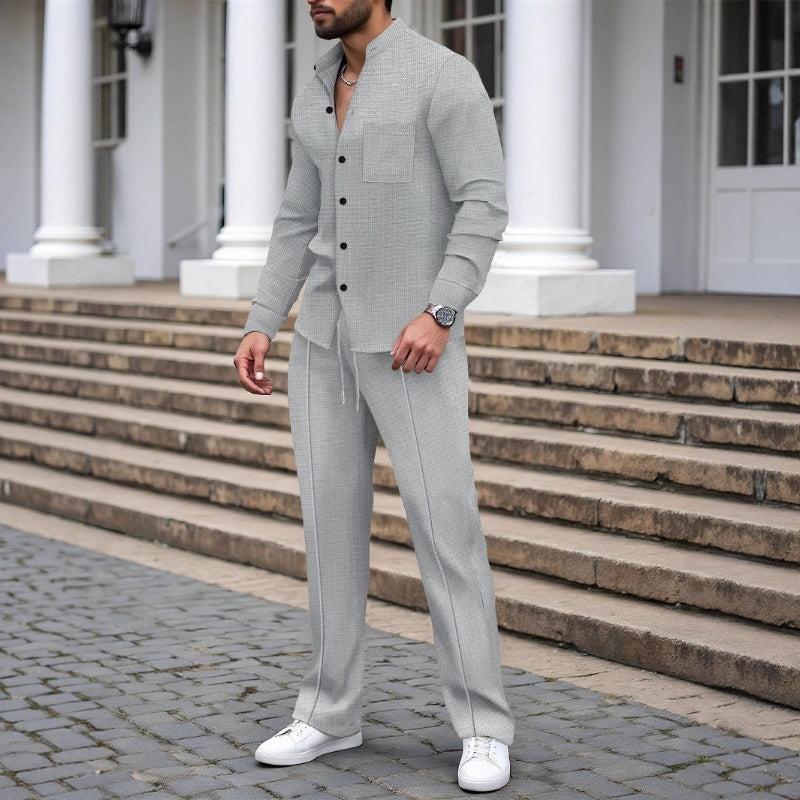 VeloraComfort – Casual Waffle Loungewear Set