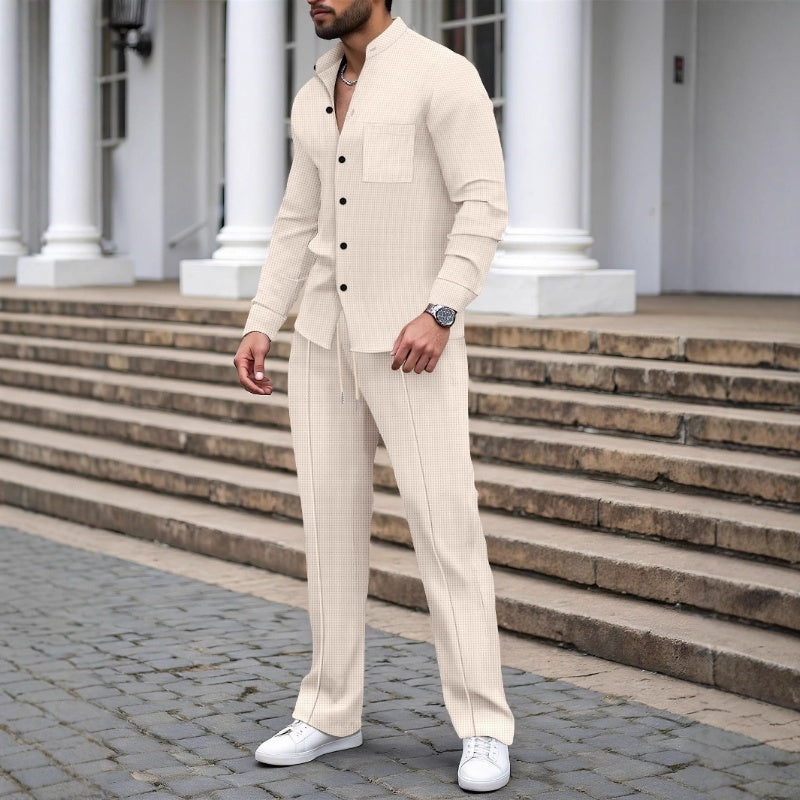 VeloraComfort – Casual Waffle Loungewear Set