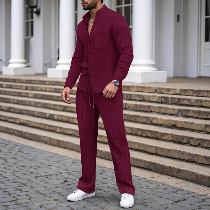 VeloraComfort – Casual Waffle Loungewear Set