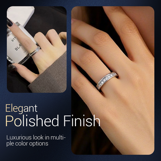 📢📢57%  OFF !! ⏰Titanium Steel Rotatable Spinner Ring with Zirconia