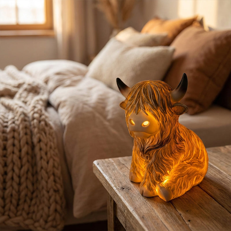 RusticCharm – Highland Cow Ambient Lamp