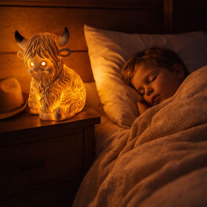 RusticCharm – Highland Cow Ambient Lamp