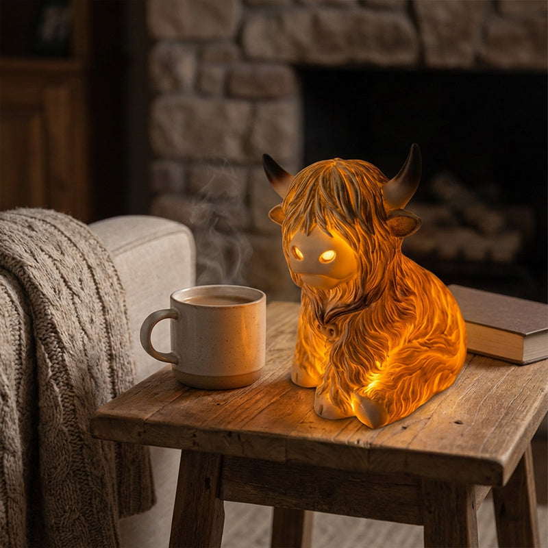 RusticCharm – Highland Cow Ambient Lamp
