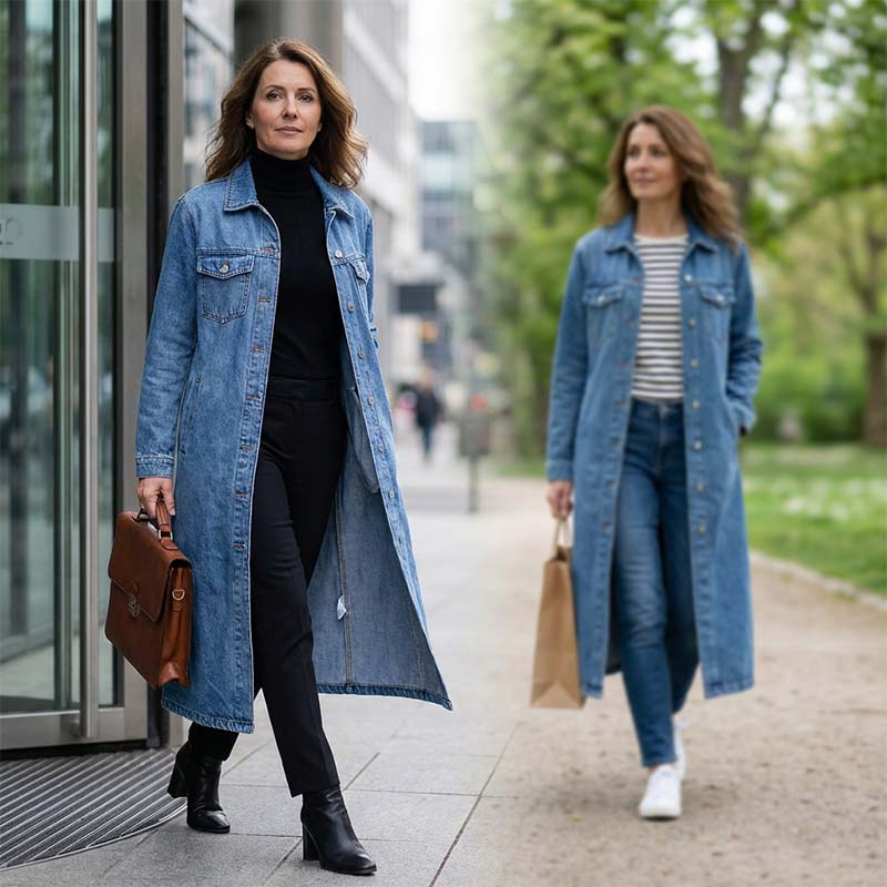 StreetEase | Button‑Up Classic Denim Coat