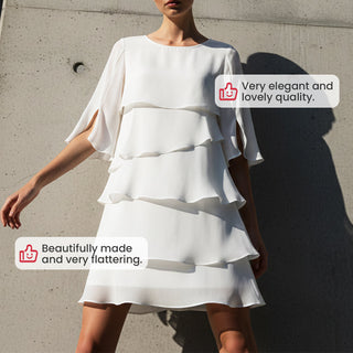 PureElegance – Women’s Layered Ruffle Sleeve Dress