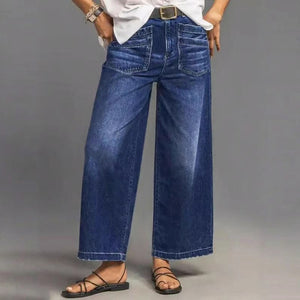 SculptFit – Tummy Control Wide-Leg Jeans