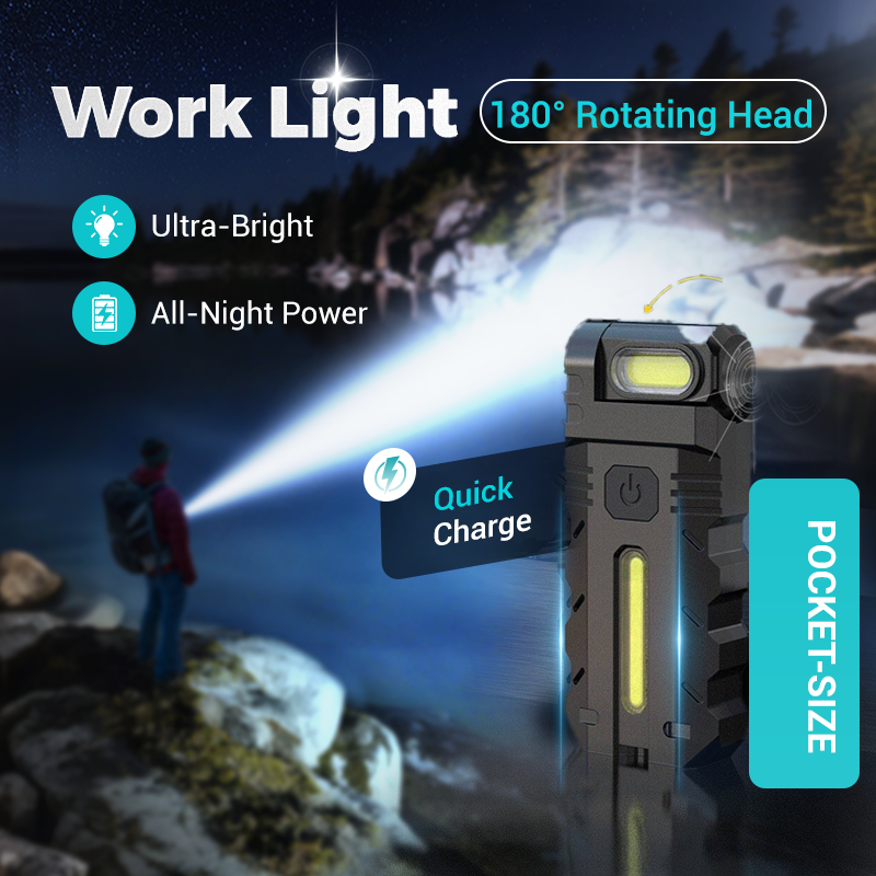 PivotBeam – LED Work Light with 180° Rotating Design