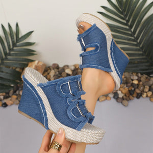 AzureStep – Denim Comfort Sandals