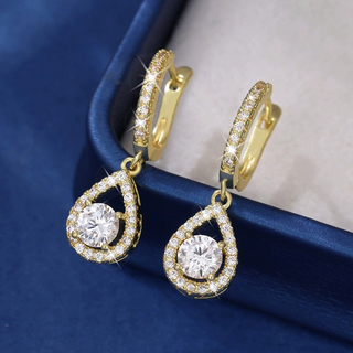 LumiDrop – Elegant Teardrop Dangle Hoop Earrings