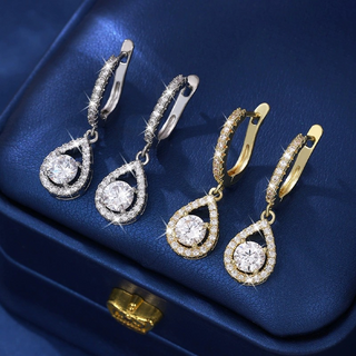 LumiDrop – Elegant Teardrop Dangle Hoop Earrings