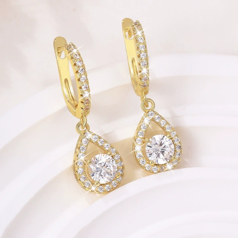 LumiDrop – Elegant Teardrop Dangle Hoop Earrings