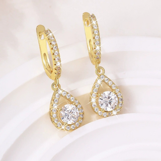 LumiDrop – Elegant Teardrop Dangle Hoop Earrings