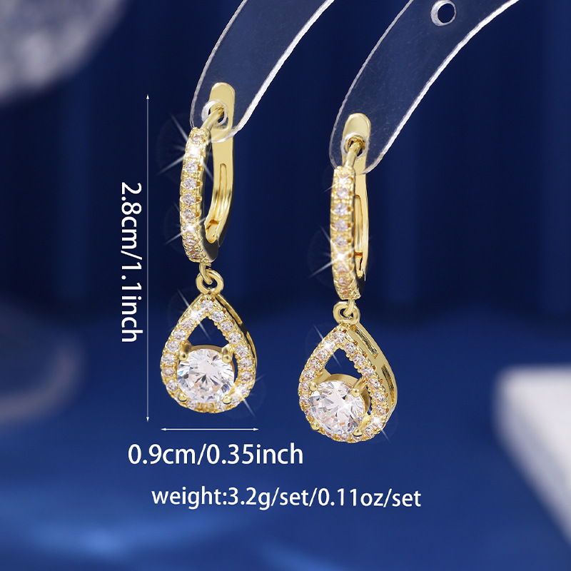 LumiDrop – Elegant Teardrop Dangle Hoop Earrings