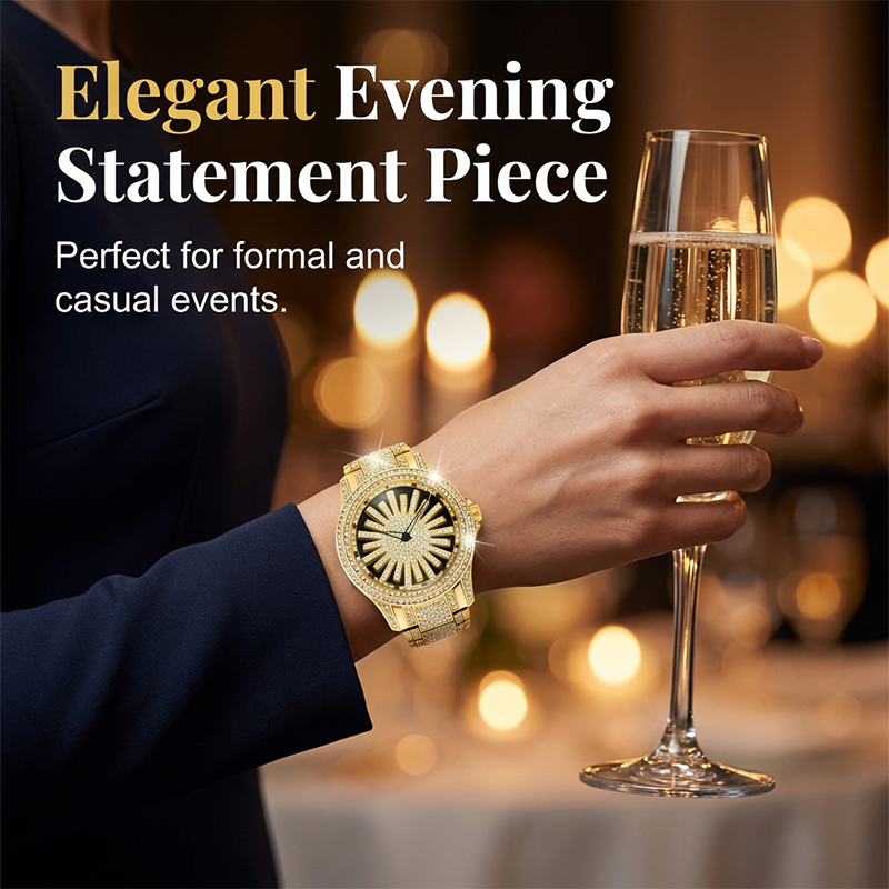 CrownElite – Luxury Rotating Diamond Style Watch