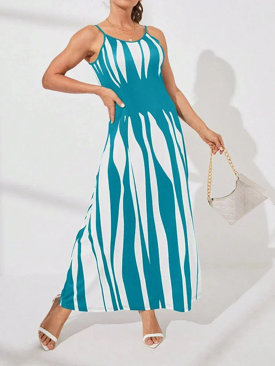 AureliaGlow – Striped Maxi Cami Dress