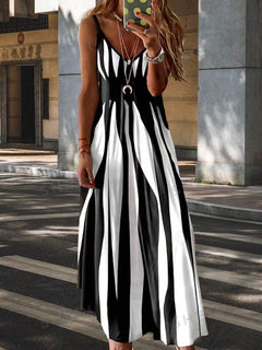 AureliaGlow – Striped Maxi Cami Dress