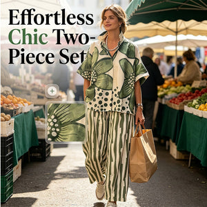 LuxeFlow – Printed Relaxed Fit Two-Piece Outfit Set