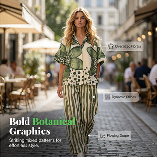 LuxeFlow – Printed Relaxed Fit Two-Piece Outfit Set