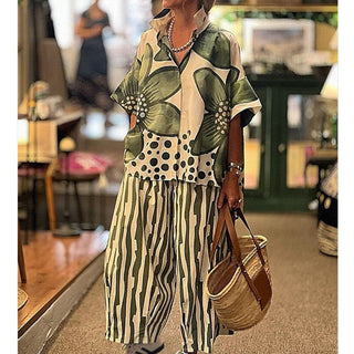 LuxeFlow – Printed Relaxed Fit Two-Piece Outfit Set